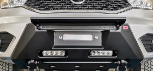 Бампер передний силовой/защита штатного бампера РИФ для УАЗ Патриот 2015+ с защитой рулевых тяг (центральная часть) ( RIF064-10076 )