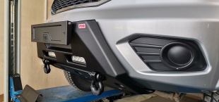 Бампер передний силовой/защита штатного бампера РИФ для УАЗ Патриот 2015+ с защитой рулевых тяг (центральная часть) ( RIF064-10076 )
