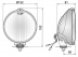 Противотуманная фара Wesem 3HO хром с проводом и решёткой (3HO174.77/C)