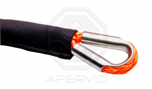 Трос синтетический "кевларовый" для лебедки APERVID PROFI 12 мм (155 кН), петля с коушем 26 метров ( KT-APERVID112PU-PROFI )