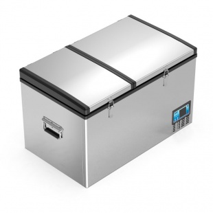 Компрессорный автохолодильник ALPICOOL BCD100 двухкамерный стальной корпус (100 л.) 12-24-220В 