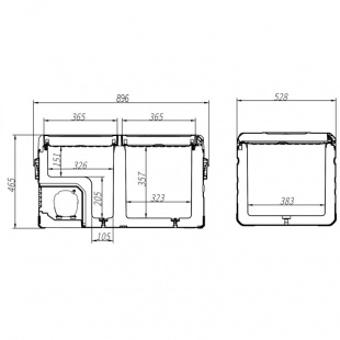 Компрессорный автохолодильник ALPICOOL TW95 двухкамерный ( 95 л.) 12-24-220В 