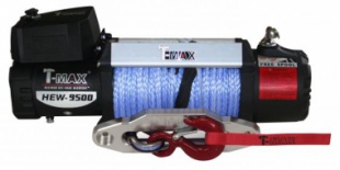 Лебедка автомобильная электрическая T-MAX HEW-9500 X Power с синтетическим тросом 4300кг 12v (W1341)