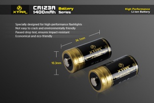 Батарейка литиевая Xtar CR123A 3.0V 