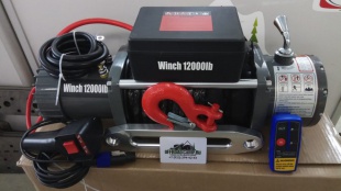 Лебедка автомобильная электрическая Electric Winch 12000 lbs/5443kg трос синтетика 12v (3контакта)