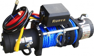 Лебёдка электрическая 12V Runva 9500 lbs 4350 кг СПОРТ синтетический трос (9500-Q EVOSR)