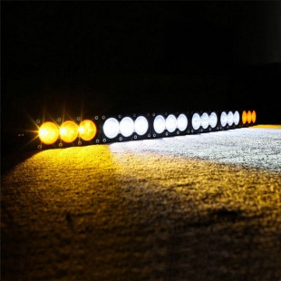 Фара светодиодная дальнего света изогнутая 180w 18 диодов по 10W  белый/жёлтый цвет 3 контакта