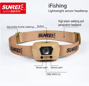 Фонарь светодиодный налобный для рыбаков Sunree iFishing