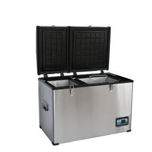 Компрессорный автохолодильник ALPICOOL BCD80 двухкамерный стальной корпус (80 л.) 12-24-220В 