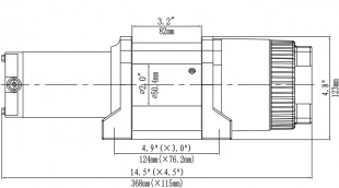 Лебёдка электрическая 12V Runva 3500A lbs 1588 кг синтетический трос ( EWT3500ASR )