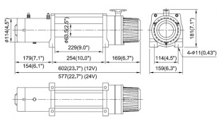 Лебёдка электрическая COMEUP DV-9s 24V синтетический трос ( 859113 )