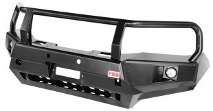 Бампер РИФ силовой передний Toyota Hilux 2015-2020 с доп. фарами, защитной дугой и защитой бачка омывателя ( RIFREV-10350 )